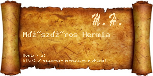 Mészáros Hermia névjegykártya